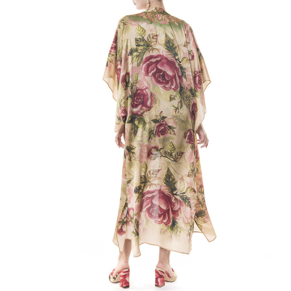 Kimono lung  deschis matase naturala 100%, Secret Garden