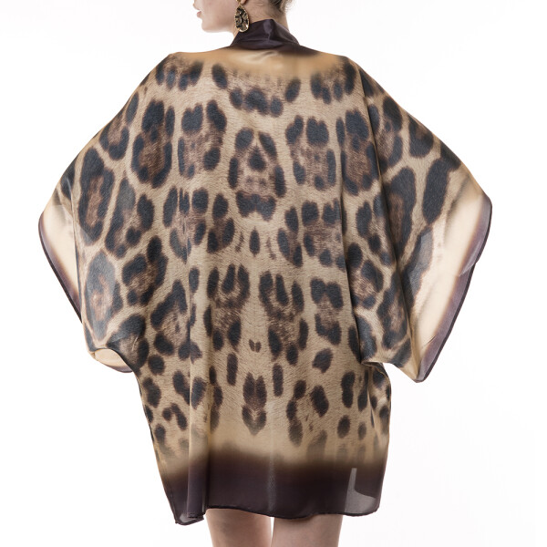 Kimono mini deschis matase naturala 100%, Feline Moves