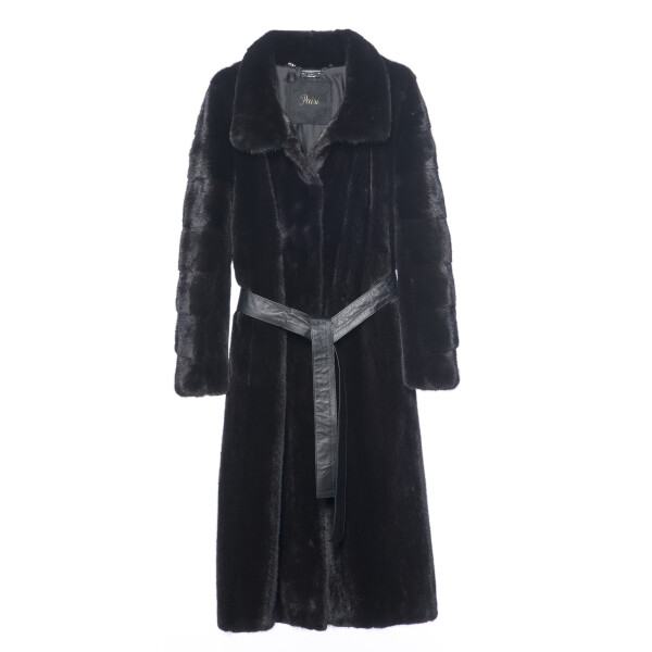 Palton blana naturala vizon, negru, 110cm
