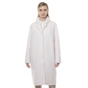 Palton blana naturala miel, blana tip lana, alb, 107cm