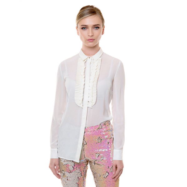 Pantaloni paiete skinny, rose auriu