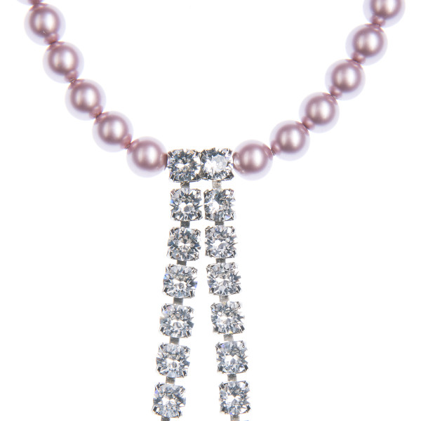 Necklace Ama pearls Swarovski Powder Rose, Swarovski crystals