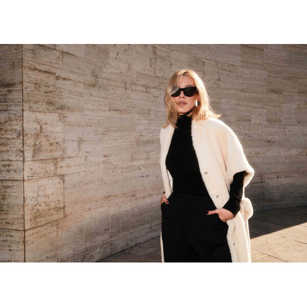 Vesta lunga 120cm, shearling merinos spaniol reversibil