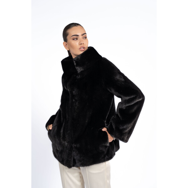 Jacheta blana naturala Blackglama, 70cm
