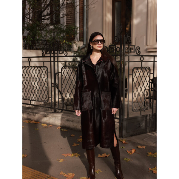 Haina lunga cavalinno (ponei), dark brown, 107cm