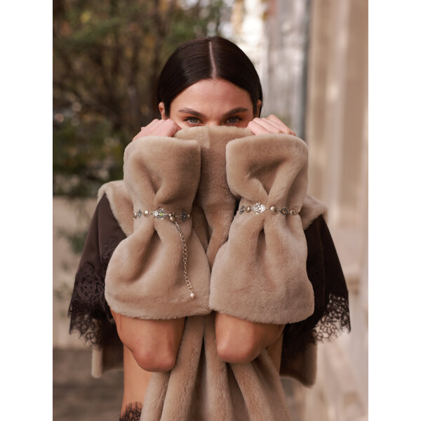 Set 2 mansete shearling, 20cm