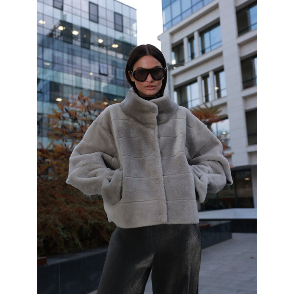 Jacheta shearling reversibila merinos spaniol, 50cm