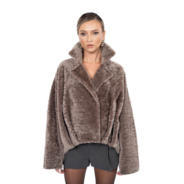 Geaca shearling persan, tip cojoc, culoare speciala, 65cm