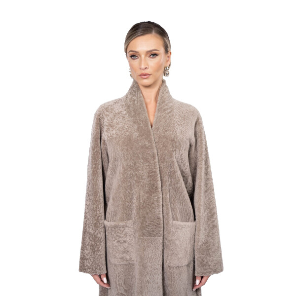 Haina shearling persan, culoare speciala, cu cordon, 90cm
