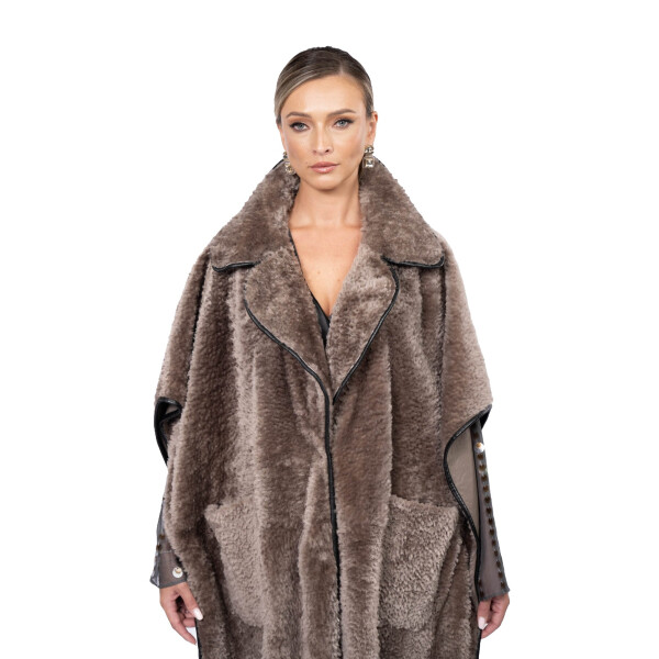 Haina gen pelerina shearling persan, culoare speciala, 100cm