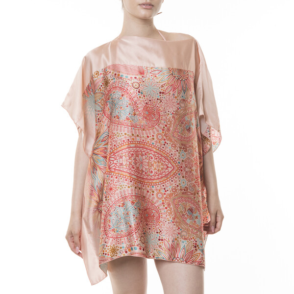 Rochie mini matase naturala 100%, Paisley Cipria