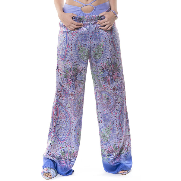 Pantaloni lungi matase naturala 100%, Paisley Lilla