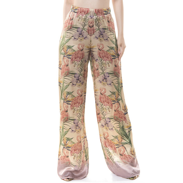 Pantaloni lungi Tropical Breeze, matase naturala 100%