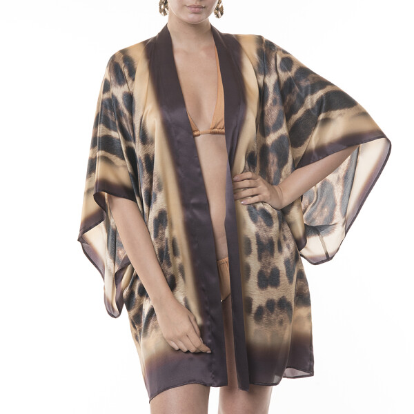 Kimono mini deschis matase naturala 100%, Feline Moves