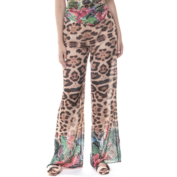 Pantaloni lungi Jungle Vibe, voal transparent