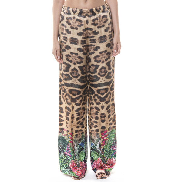 Pantaloni lungi matase naturala 100%, Jungle Vibe