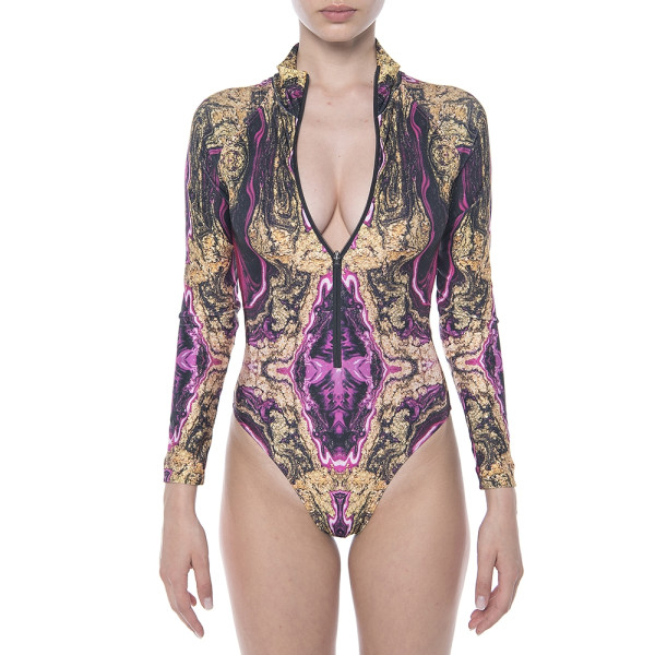 Costum baie scuba Summer Kiss, maneci lungi, fermoar impermeabil