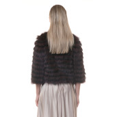 Jacheta blana naturala raton, negru-visiniu, 50cm