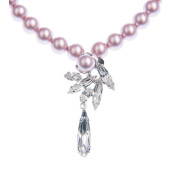 Colier Lila perle Swarovski Powder Rose, cristale Swarovski