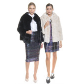 Haina blana naturala  rex chinchilla, 60 cm, culoare neagra