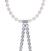 Colier Amma perle Swarovski White Pearl, cristale Swarovski