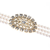 Colier Clarisa perle Swarovski White Pearl, cristale Swarovski