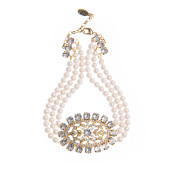 Colier Clarisa perle Swarovski White Pearl, cristale Swarovski