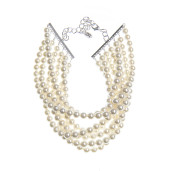 Necklace Leah Pearls Swarovski Cream Pearl