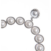 Cercei Aqua perle Swarovski White Pearl