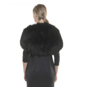 Natural fox fur cape, elastic, black