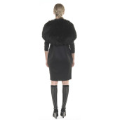 Natural fox fur cape, elastic, black