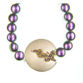 Colier Selena perle Swarovski Purple Pearl, cristale Swarovski