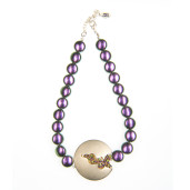 Colier Selena perle Swarovski Purple Pearl, cristale Swarovski