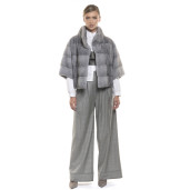 Jachetă de blană naturală de vizon/ nurcă, gri Sapphire, 55 cm