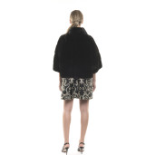 Jachetă de blană naturală de vizon/ nurcă, neagră, 55 cm + CADOU Palton Shearling animal print