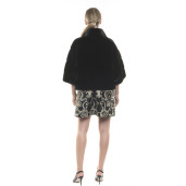 Jachetă de blană naturală de vizon/ nurcă, neagră, 62 cm