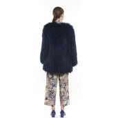 Jachetă de blană naturală de raton, blue royal, 65 cm