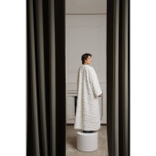 Palton blana naturala vizon, alb, 130cm