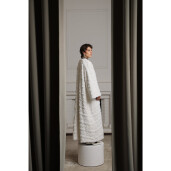Palton blana naturala vizon, alb, 130cm