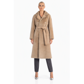 Palton shearling reversibil, bej, cucordon, 100cm