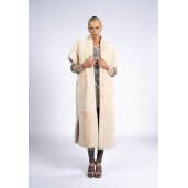 Vesta maneci scurte cu cordon, bej, 120cm