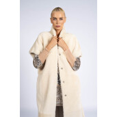 Vesta maneci scurte cu cordon, bej, 120cm