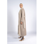 Palton blana naturala miel, reversibila, bej, 120cm