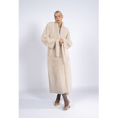 Palton blana naturala miel, reversibila, bej, 120cm