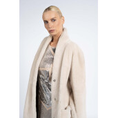 Palton blana naturala miel, reversibila, bej, 120cm