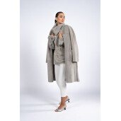 Palton reversibil cu cordon shearling, gri, 80cm