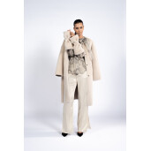 Haina shearling off white, cu cordon, 90cm