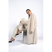 Haina shearling off white, cu cordon, 90cm