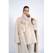 Haina shearling cu cordon, off white, 90cm