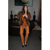 Vesta maneci scurte, blana naturala zibelina, 60cm